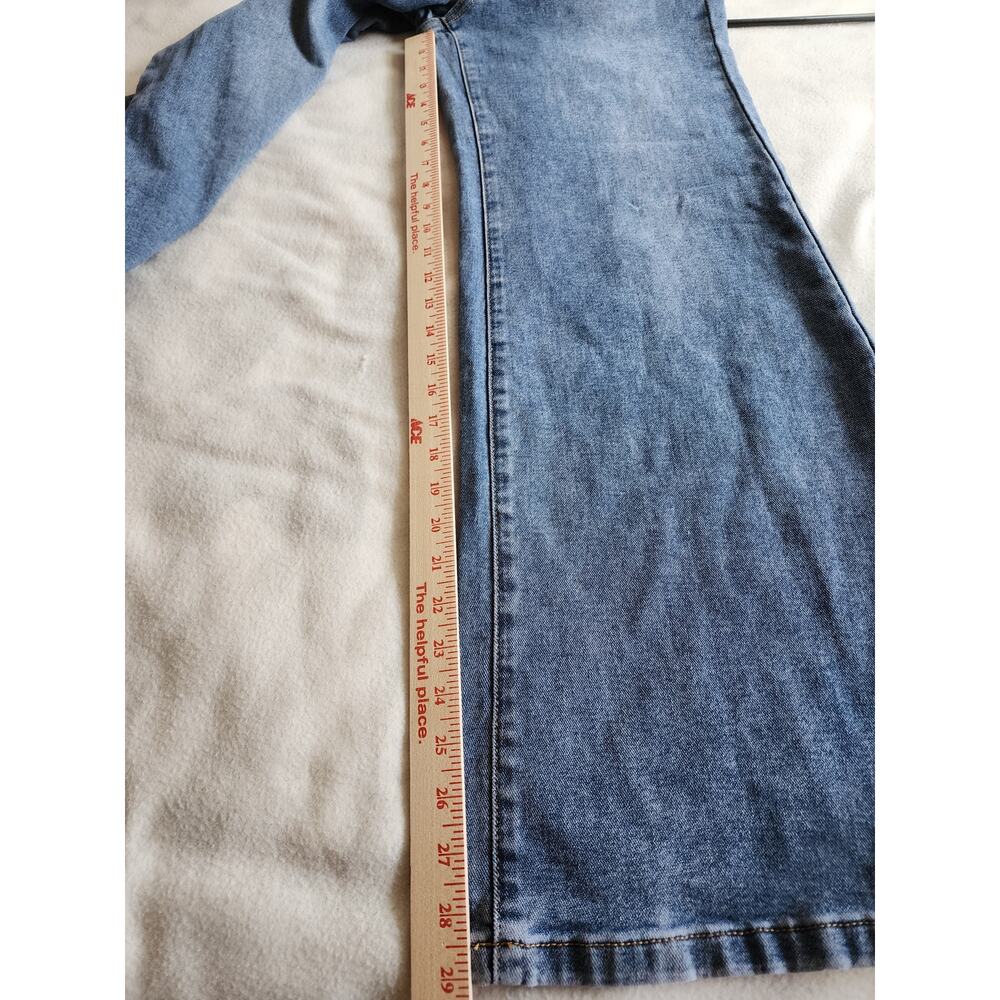 Cache Wide Leg Flare Jeans Size 26 Gold Horse Bit Hardware Patch Pockets Retro - Picture 6 of 7